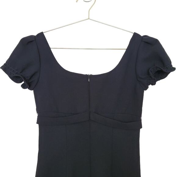 ABS by Allen Schwartz Dress Sz 2 Smock Neck Bow Black Ruffle Sleeve Classic - Picture 6 of 8